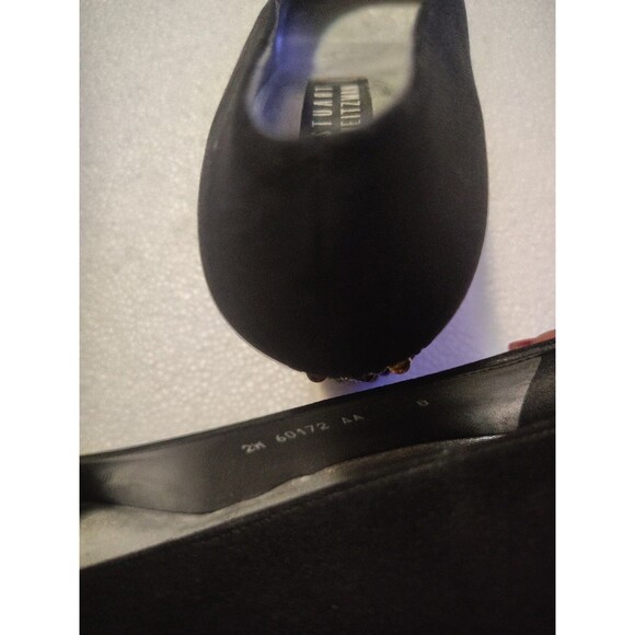 Stuart Weitzman Black Jeweled Block Heel Pumps Women’s Size 8 - Picture 5 of 6